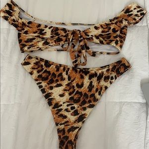 Cheetah print bikini set